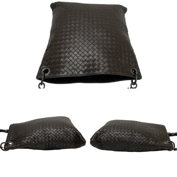 BOTTEGA VENETA Brown Leather Intrecciato Pochette Shoulder Bag - Picture 5 of 9
